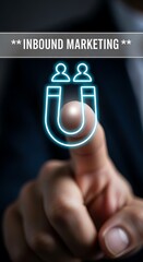 Inbound Marketing Magnet with People Icons and Finger Touch