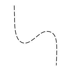 Hand drawn squiggle dashed lines. Decorative swirl element.