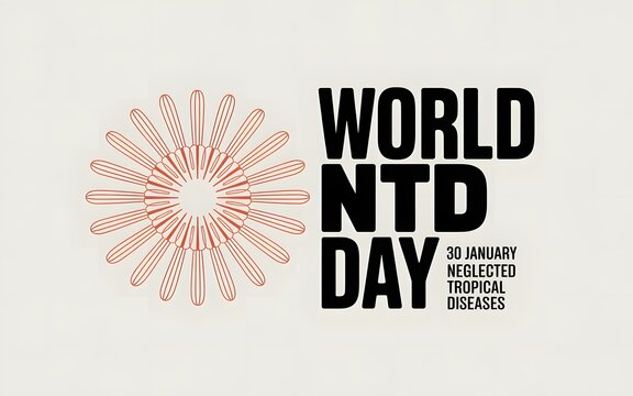 World ntd day graphic with abstract flower and text