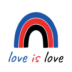 Colorful rainbow shape Polyamory pride flag Happy pride day LGBTQIA community Pride Month Vector hand drawn doodle for posters, stickers, logo, cards