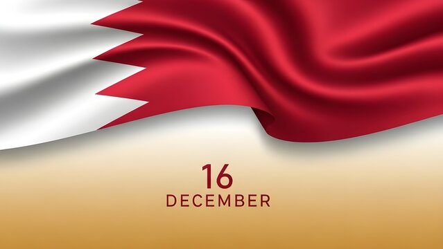 Bahrain national day december 16th celebration with waving flag