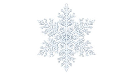 White intricate snowflake ornament isolated frosted details