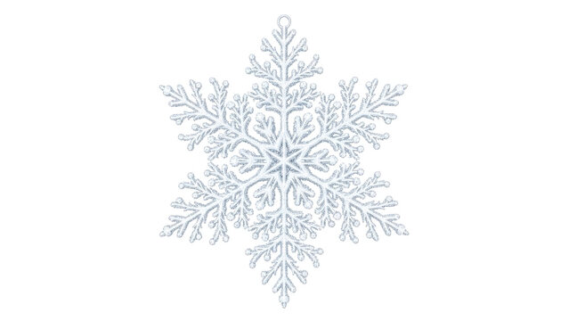 White intricate snowflake ornament isolated frosted details - Powered by Adobe