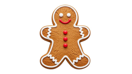 Gingerbread man cookie with icing details warm baked texture