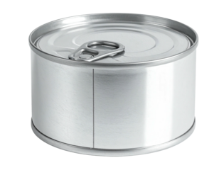 Sealed metal can, silver color, pull-tab on top