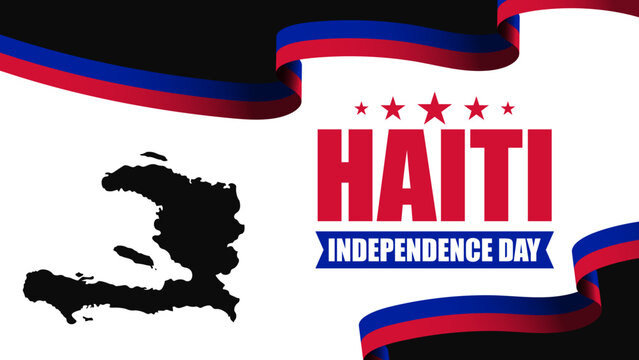 Haiti independence day vector background design with patriotic flag colors and celebratory elements