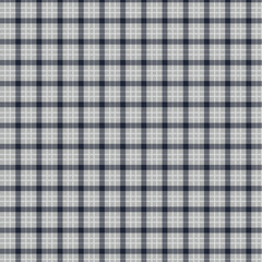 Seamless dark blue and light gray plaid pattern texture background