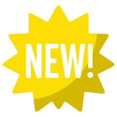 yellow new sale banner tag promotion business flat color vector illustration template design