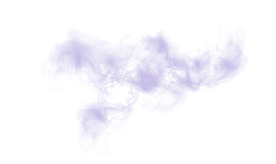 Fototapeta premium Abstract purple smoke cloud PNG with soft glowing texture on a transparent background, perfect for effects, overlays, magic visuals, or fantasy atmosphere.