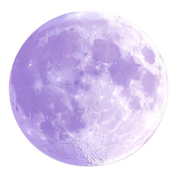 Mystic purple 3D full moon icon for astrology horoscope branding and lunar cycle astronomical science education graphic materials