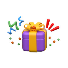 Creatively crafted amazing 3d illustration of giftbox, new year surprise