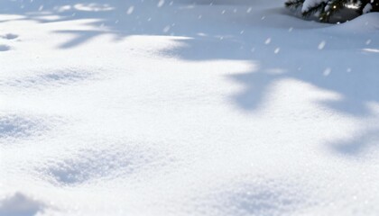 Minimalist White Snow Background with Soft Shadows and Falling Snow