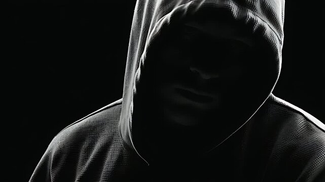 Evil villain dark face scary horror shadow fear monster grim reaper hood