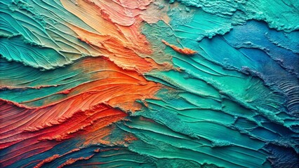 Abstract Textured Background Vibrant Hues of Teal and Burnt Orange Swirl in a Dynamic Composition