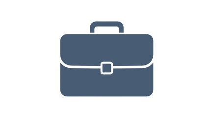 A simple modern dark blue briefcase icon with a white outline.