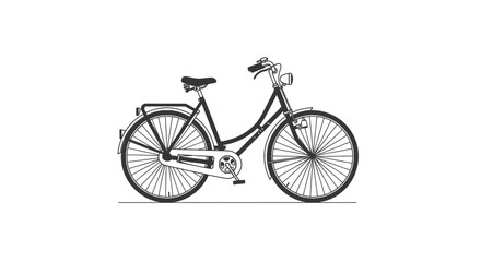 Obraz premium Classic Bicycle Illustration with Fenders and Headlight.