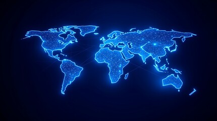 Global network map digital world connection technology international business futuristic concept design