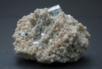 Muscovite Mineral Specimen on Charcoal Background. muscovite