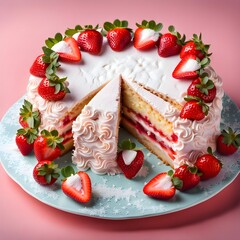 Strawberry Cake sliced