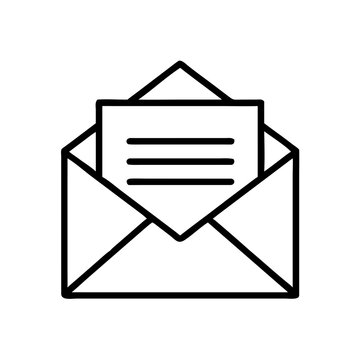 Outline envelope with letter inside symbolizing budgeting concept  
