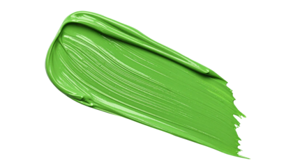 textured abstract lime color paint stroke isolated on transparent background, png