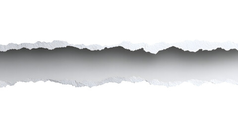 Naklejka premium A textured white paper strip with uneven torn edges casting a subtle shadow isolated on transparent background