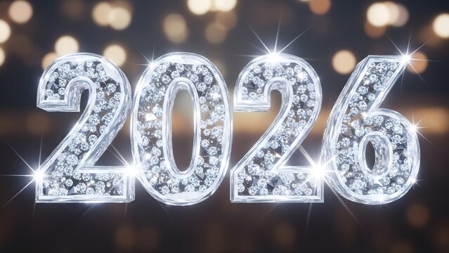Sparkling 2026 Diamond Numbers for New Year's Celebration and Future Success