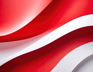 Red and white abstract waves on a light background