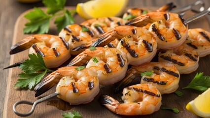 Realistic Seafood Grill Artwork
