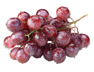 Fototapeta premium A close-up shot of a bunch of juicy, ripe, red grapes with visible water droplets