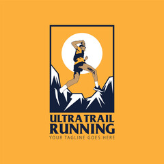 ultra trail running illustration image for logo vector © tropisart