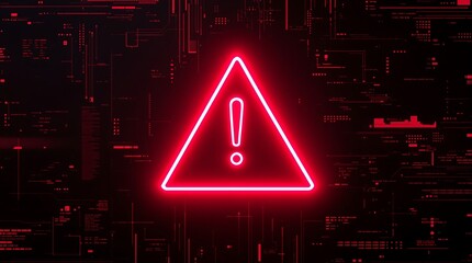 Red alert warning sign on digital background for cyber security threat and system vulnerability issues