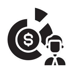 Share holder icon glyph style vector illustration