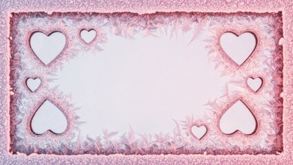 ornate pink Valentine's Day frame decorated with hearts perfect for romantic greetings or love