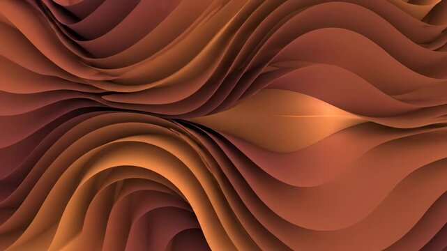 Abstract red and brown wavy silk texture with flowing satin patterns and soft liquid motion