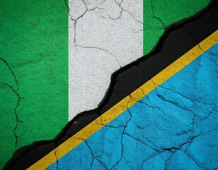 cracked floor between nigeria and tanzania flag