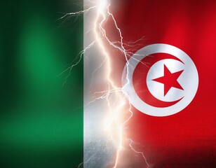 thunder lightning between nigeria and tunisia flag