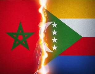 thunder lightning between morocco and comoros flag