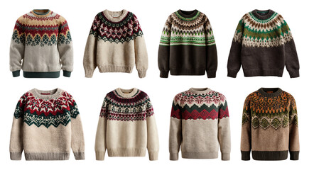 PNG Cozy Nordic knitwear collection, element set on transparent background