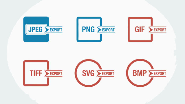 Collection of image file format export icons