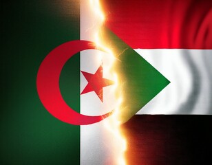 thunder lightning between algeria and sudan flag