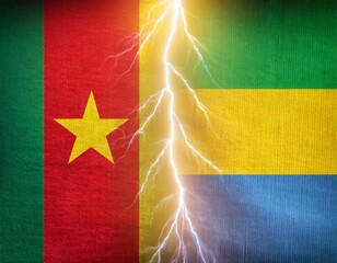 thunder lightning between cameroon and gabon flag