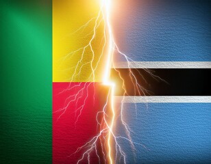 thunder lightning between benin and botswana flag