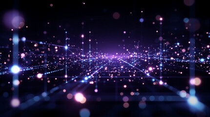Abstract network technology background with glowing dots and lines for digital design