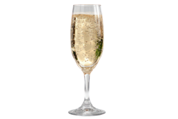Sparkling Celebration: A flute filled with effervescent, golden champagne, showcasing bubbles rising gracefully within the crystal glass. A symbol of festivity and delight.
