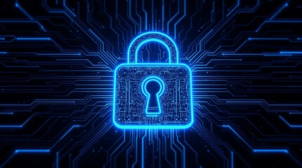 Cyber security concept digital lock technology background for data protection and privacy online safety