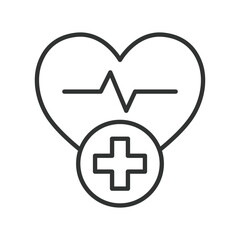 Obraz premium Health monitoring, icon in line design. health monitoring, heartbeat, public health, cardiology, tracking, vital signs, care on white background vector. Health monitoring editable stroke icon