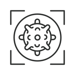 Epidemiology, icon in line design. epidemiology, virus, focus, analysis, public health, research, screening on white background vector. Epidemiology editable stroke icon
