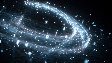 Abstract 3d sphere with interconnected lines and nodes, symbolizing a big data futuristic digital network .Digital Artificial Intelligence background with particles. 3D wireframe geometric sphere