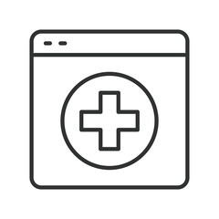 Telemedicine, icon in line design. telemedicine, online, consultation, public health, screen, service, remote on white background vector. Telemedicine editable stroke icon